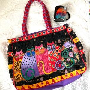 Vintage 90’s LAUREL BURCH Cat Family Tote Bag